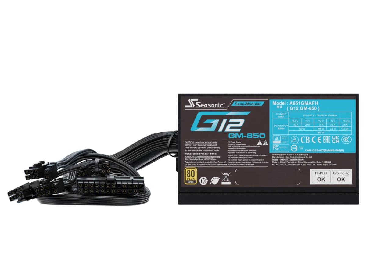 Seasonic G12 GM - 850 Power Supply 850 Watts | A851GMAFH - Vektra Computers LLC Seasonic G12 GM - 850 Power Supply 850 Watts | A851GMAFH - Vektra Computers LLC